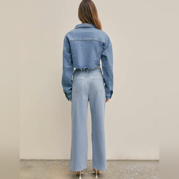 Cider Rhinestone Chain Ripped Wide Leg Jeans Size 1X - Picture 4 of 8